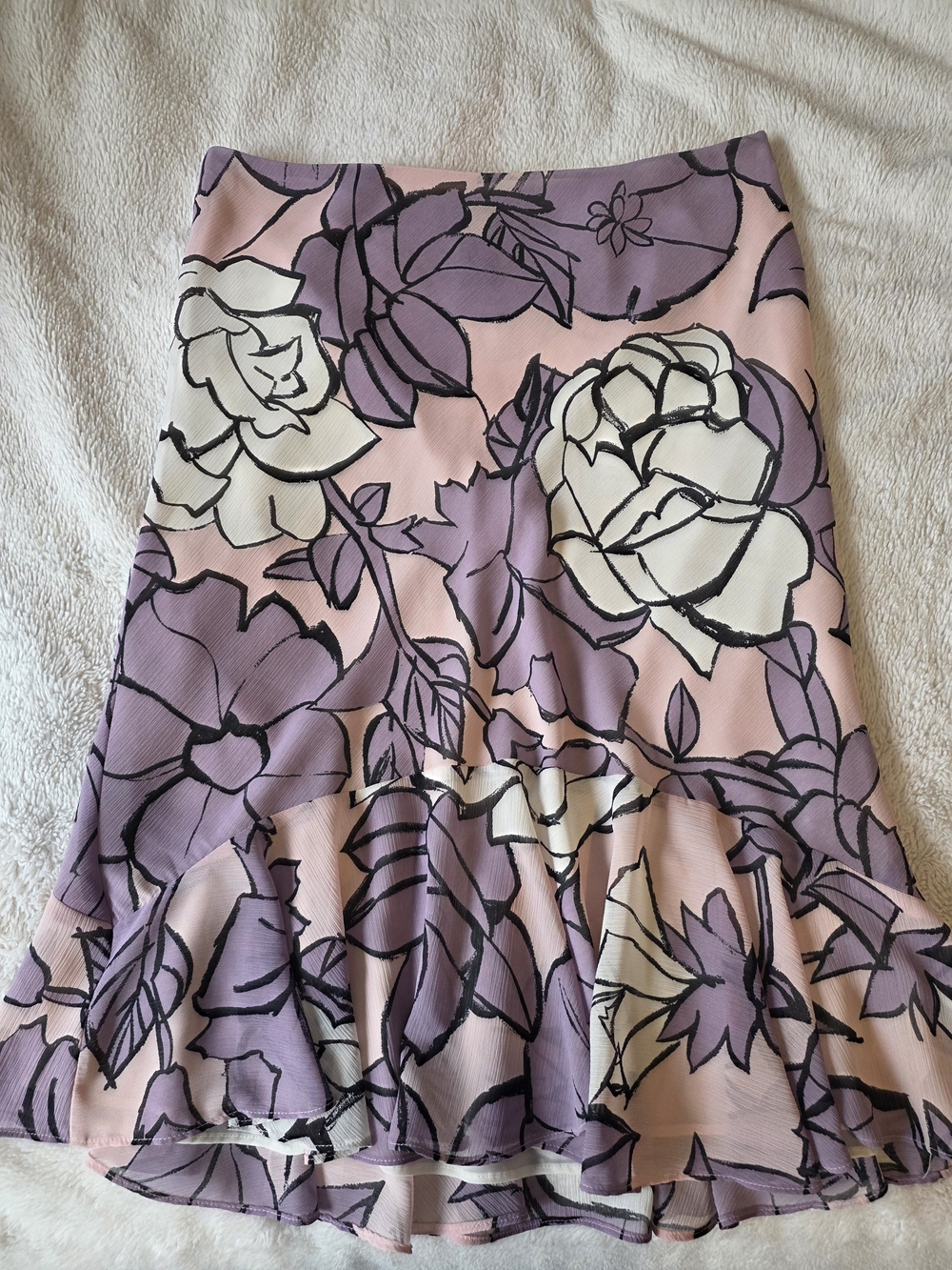 Y2k New York & Company Floral Flowy Skirt